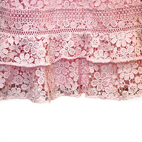 Ted Baker Women's Size 1 Surplice V-Neck Nello Mini Lace Dress Pastel Rose Pink - Picture 5 of 11